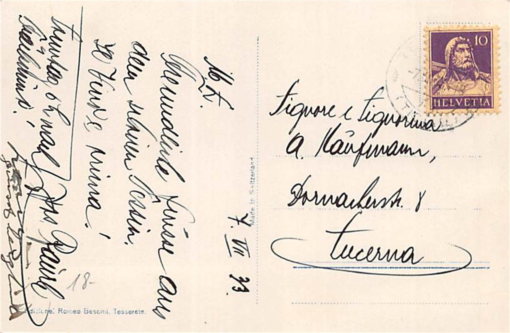 Cartes postales: Tesserete – D'occasion à Ottikon b.Kemptth. par Neptun1974 1