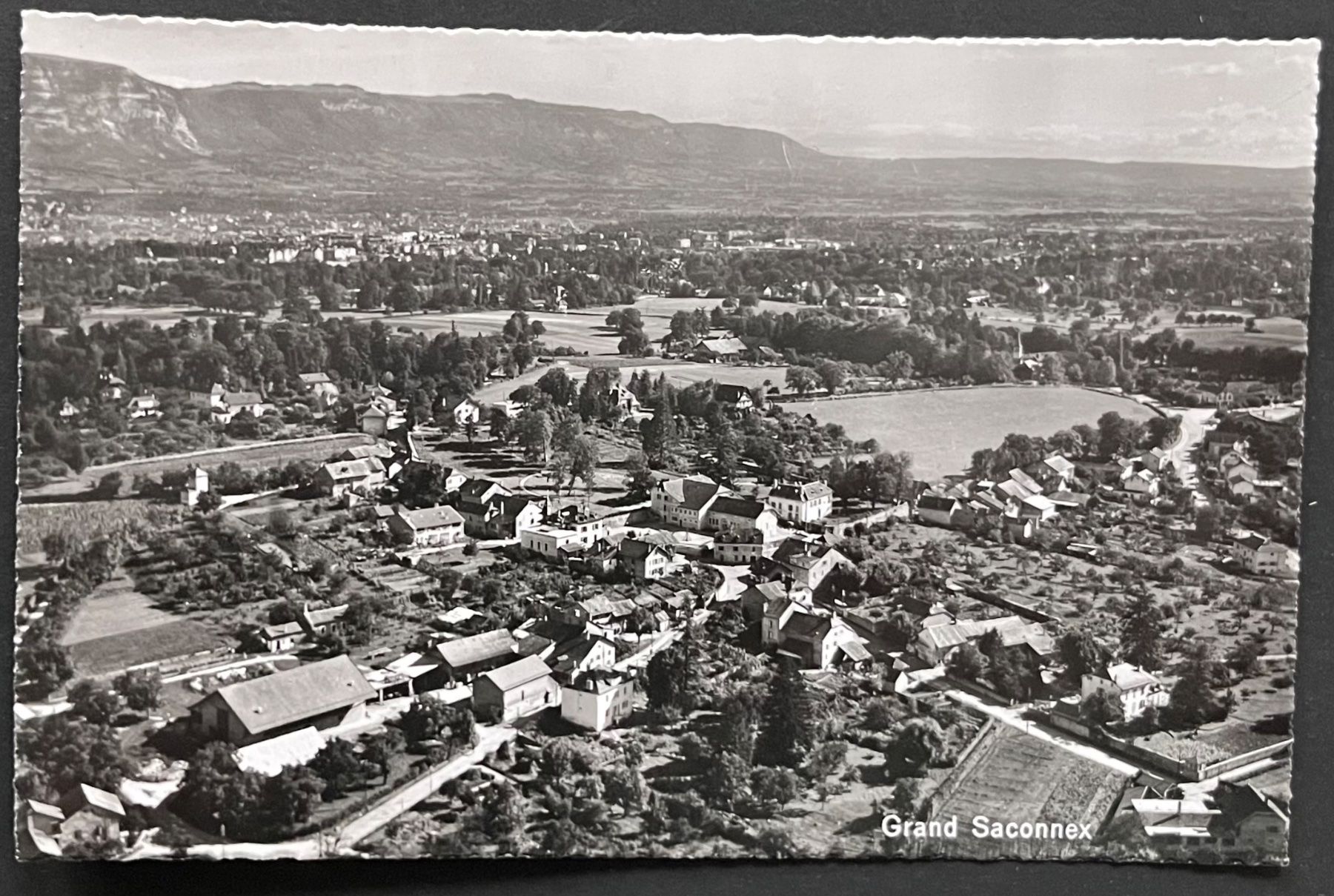 Cartoline postali: Grand Saconnex, Vue Aerienne, ca. 1950 – Usato da Ostermundigen venduto da DaxKarten-75