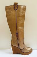 Bally - Neue Keilstiefel - Leder - bronzefarben - Größe 38