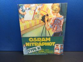 Antikes Karton OSRAM Nitraphot Werbeplakat