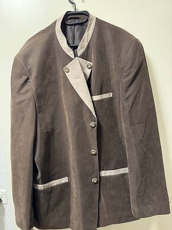 Schicke Trachtenjacke Gr. 58 Wildlederoptik braun