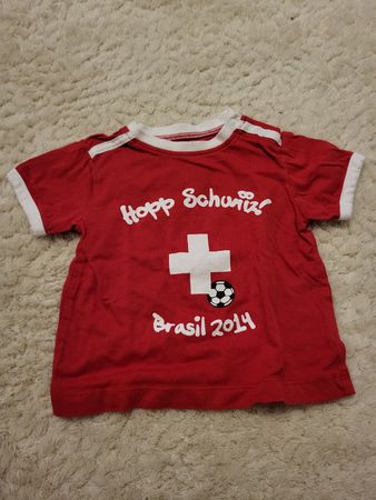 Baby-T-Shirt "Hopp Schwiiz" Fussball WM Brasil 2014! Gr. 68