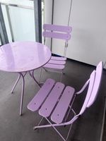Lila Bistro Balkon-Set Tisch und Stühle, lila