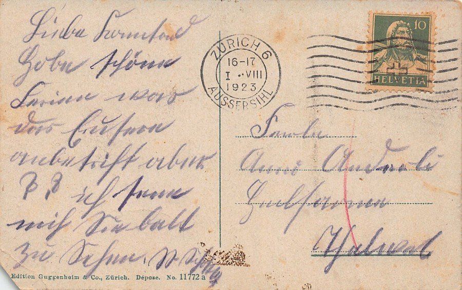 Cartoline postali: Albisrieden, gelaufen 1923 – Usato da Frauenfeld venduto da POML 1