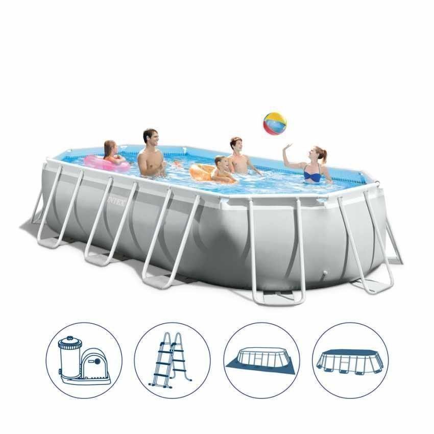 Intex Piscine: INTEX Ovaler Framepool 503x274x122cm Filterpumpe – Nuovo e nell'imballaggio originale da Wynau venduto da Intexpool24 1