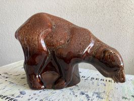 Bär Keramik 60er Jahre, Mid Century Tierfigur Bären Figur