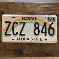 🇺🇸 U.S. Autoschild, Hawaii ZCZ 846 - ORIGINAL