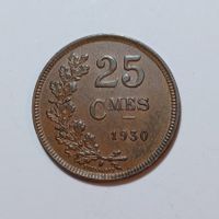 25 Centimes 1930 Luxemburg
