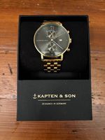 KAPTEN & SON Chrono Gold Green Steel mit OVP (NP 350 CHF)