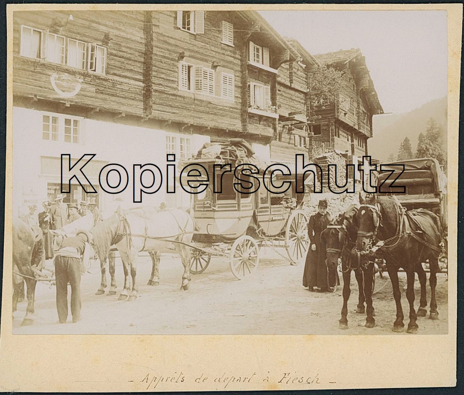 Ansichtskarten: VS Fiesch - Post - Postkutsche - Kutsche – Neu (gemäss Beschreibung) aus Schindellegi von leecollect