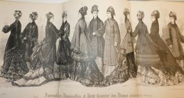 Stich 1876 antiker gr Stich Mode Journal Mode Stich   54 cm