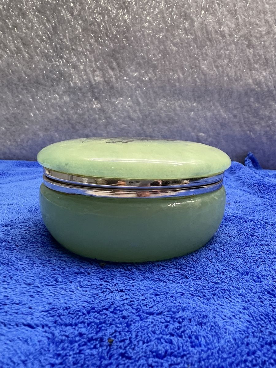 Zuccheriere: Alabaster Schmuckdose / Dose mit Blumenmuster, Vintage – Usato da Rotkreuz venduto da Migu2012 1