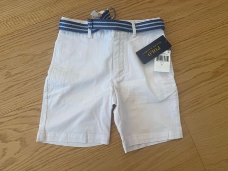 Neue Polo Ralph Lauren Shorts Weiss mit Gürtel Gr 6/116
