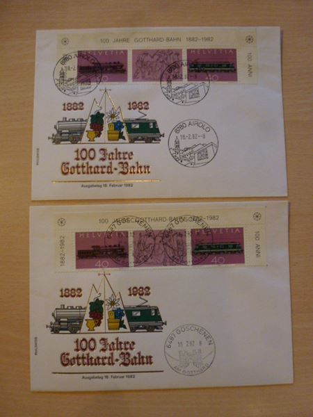 Alle Briefmarken: Lot 1982 ++ Varianten Gotthard Schweiz – Gebraucht aus Walkringen von Casablanca777 7