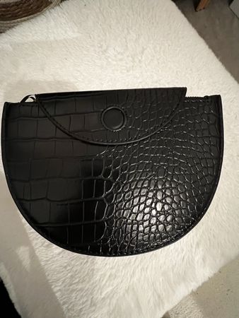 Sac à main noir en croco - Idéal pour les fêtes!
