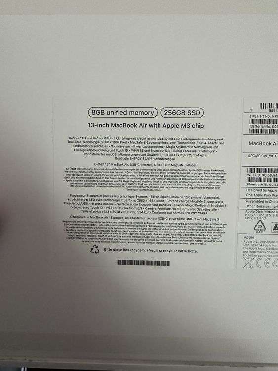 Apple Notebook: Apple MacBook Air 2024 M3 – Nuovo (secondo la descrizione) da Nottwil venduto da dominic.oberli 3