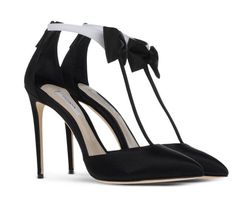 Olgana bow detail satin pumps, size 36.5
