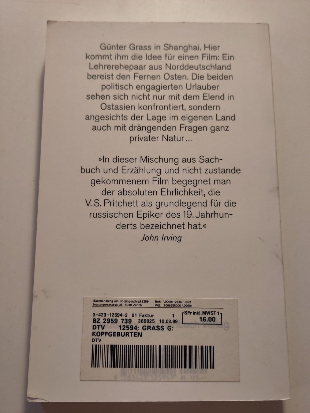 Libri: Kopfgeburten - Günter Grass – Usato da Bülach venduto da Tiefschlaflos 1
