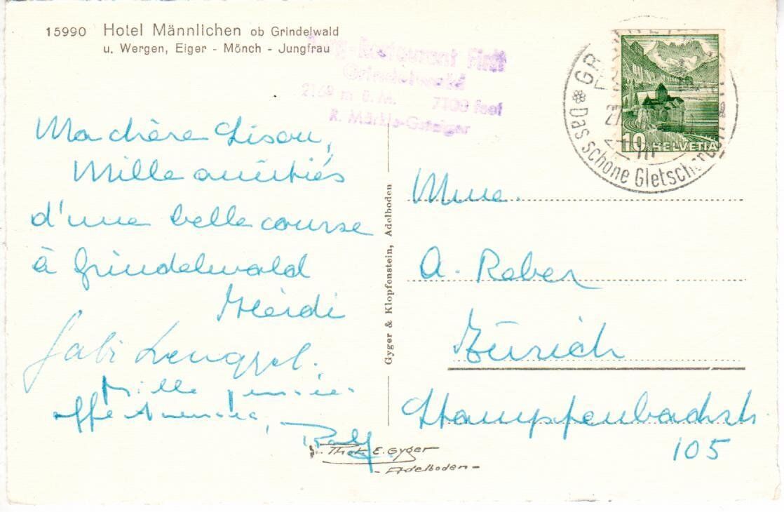 Ansichtskarten: Wengen – Gebraucht aus Wolhusen von Curver9 1