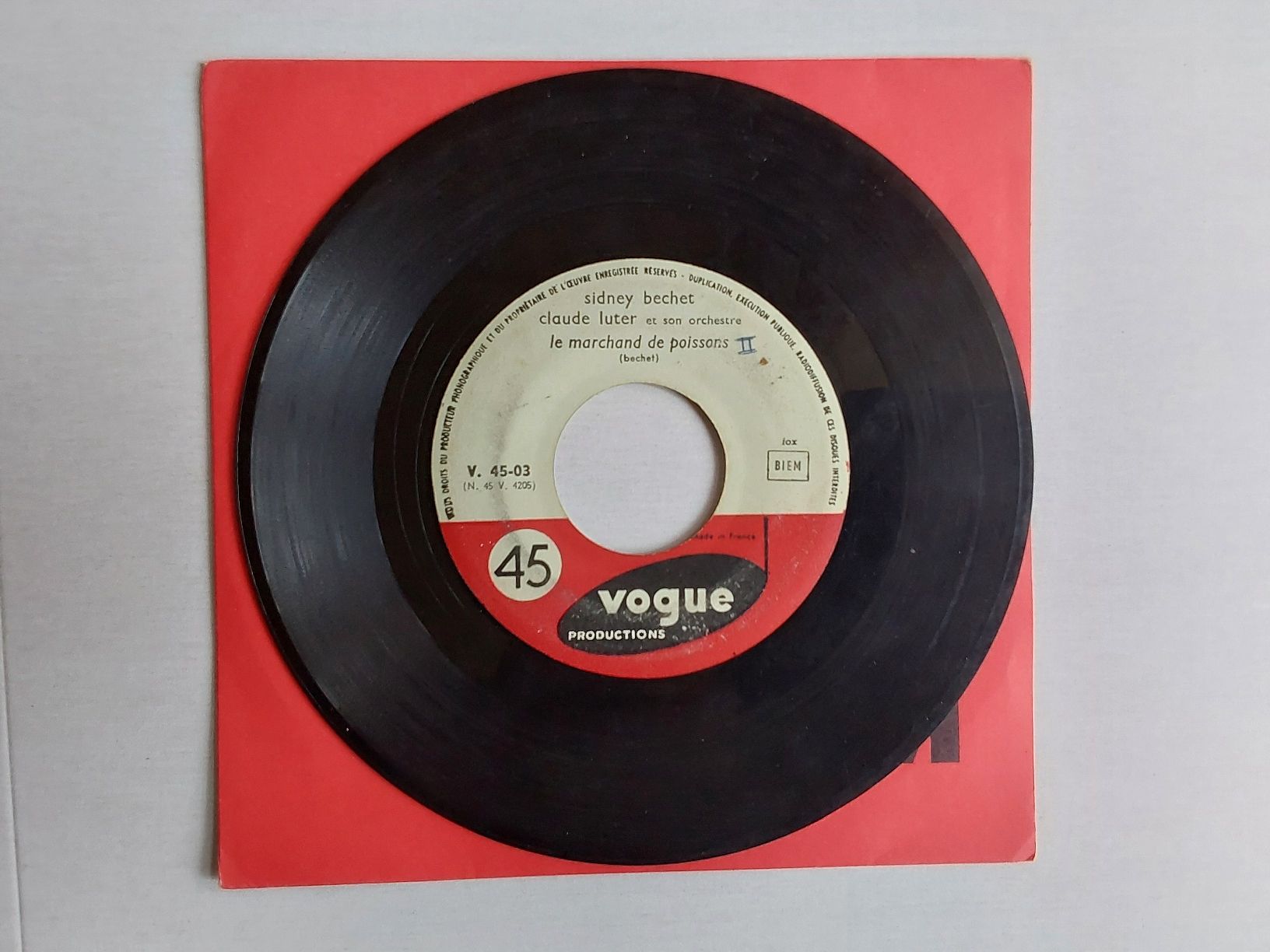 Dischi in vinile: Vinyl Single - Sidney Bechet - Le Marchand de Poissons – Usato da Villeret venduto da Fil11
