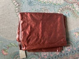 Tissu taffetas en soie corail foncé changeant 2m15