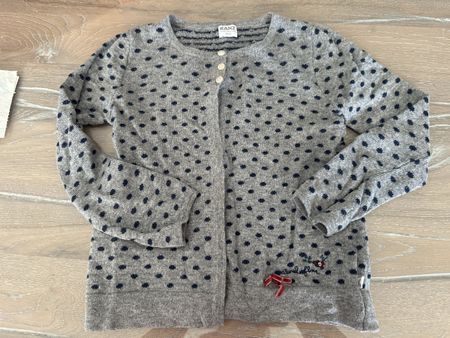 Kanz Strickjacke grau gepunktet Grösse 110/ 5J🩶🩶