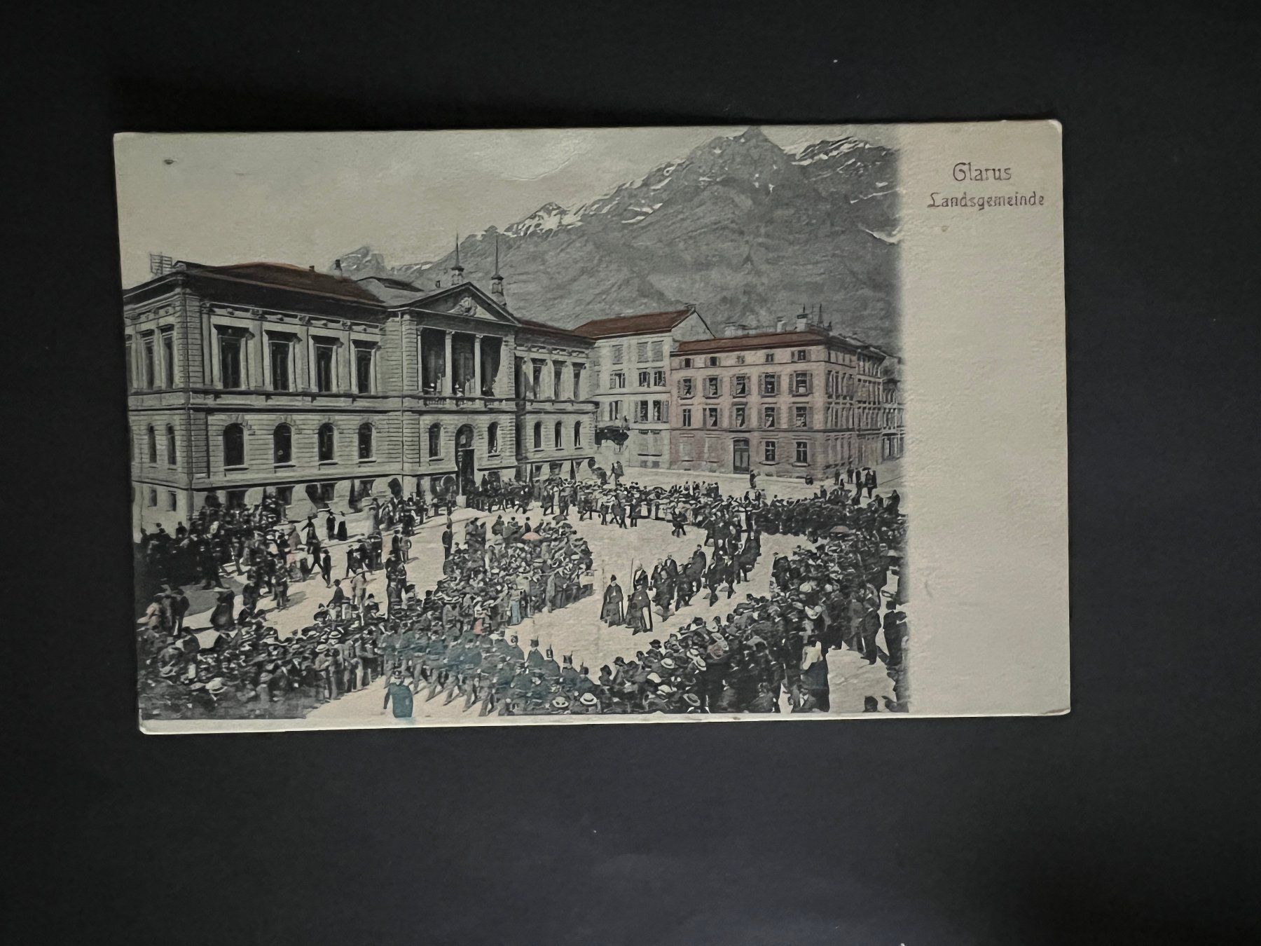 Cartoline postali: Ansichtskarte Glarus Landsgemeinde ca. 1900 ungelauf. (V759) – Usato da Hinwil venduto da Sidi4