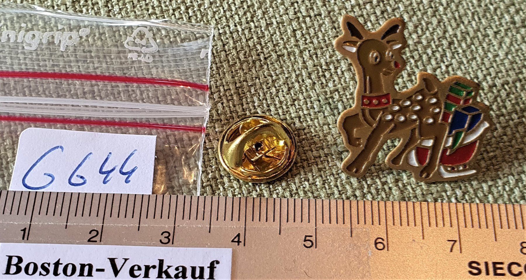 Plaketten & Abzeichen: G644 - Pin Rentier  Rudolf – Gebraucht aus Reinach BL von Boston-Verkauf 1