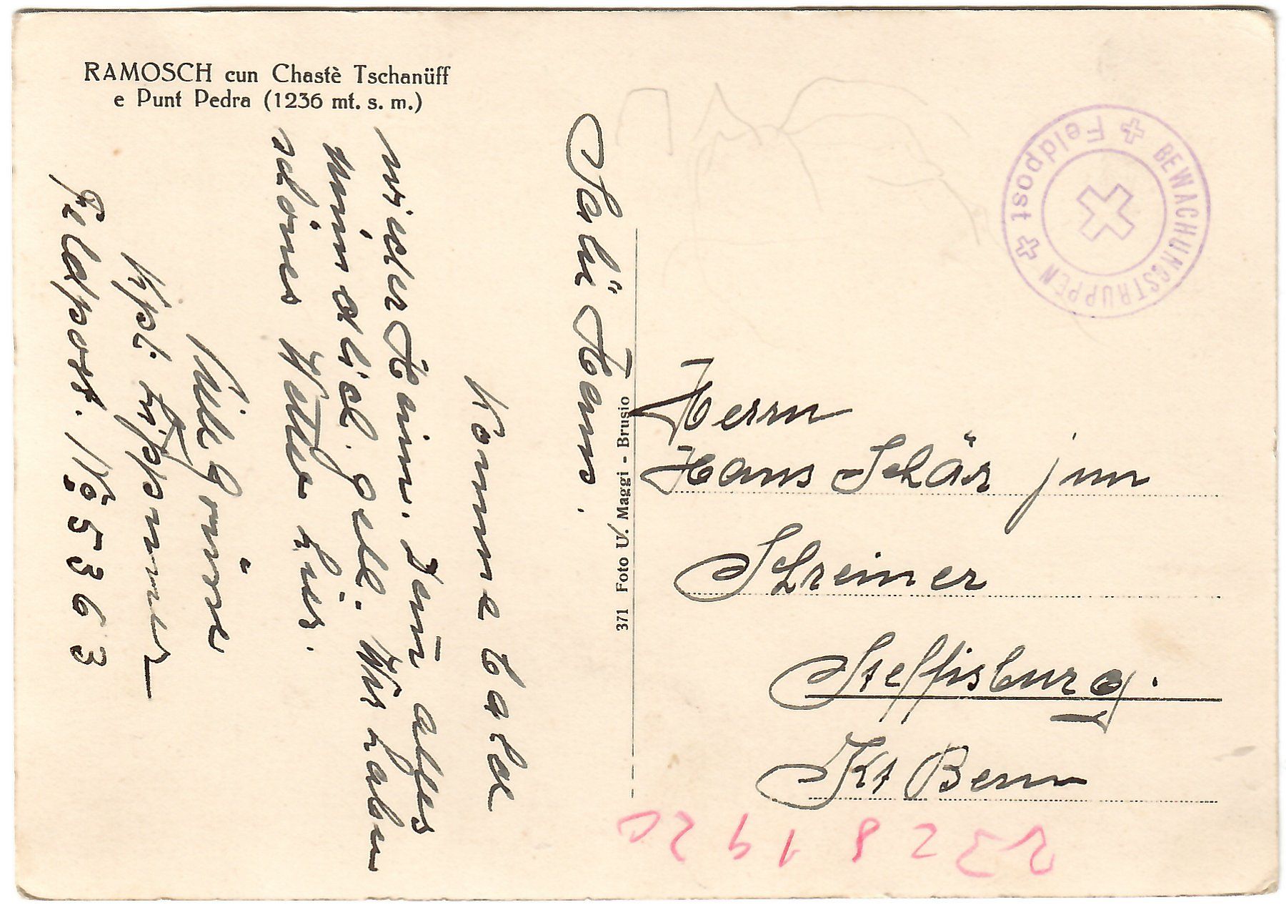 Cartes postales: Ansichtskarte Ramosch  cun Chastè Tschanüff – D'occasion à Kerns par etma3 1