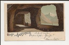 AK 1898 Gruss von der Axenstrasse Toller Zustand fürs Alter