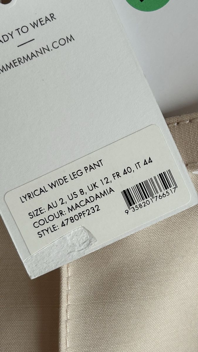 Pantalons: Pantalon large Lyrical Zimmermann Macadamia taille 2 – Neuf avec emballage d'origine à Arzier-Le Muids par kaczuszka 6