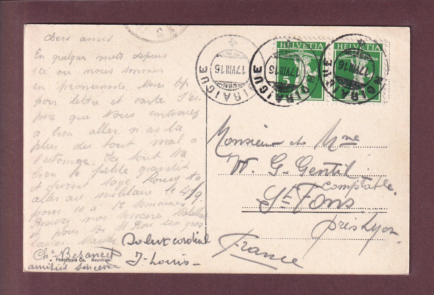Cartes postales: La FERME ROBERT - Creux du Van - 1916 – D'occasion à Pully par nicecards 1