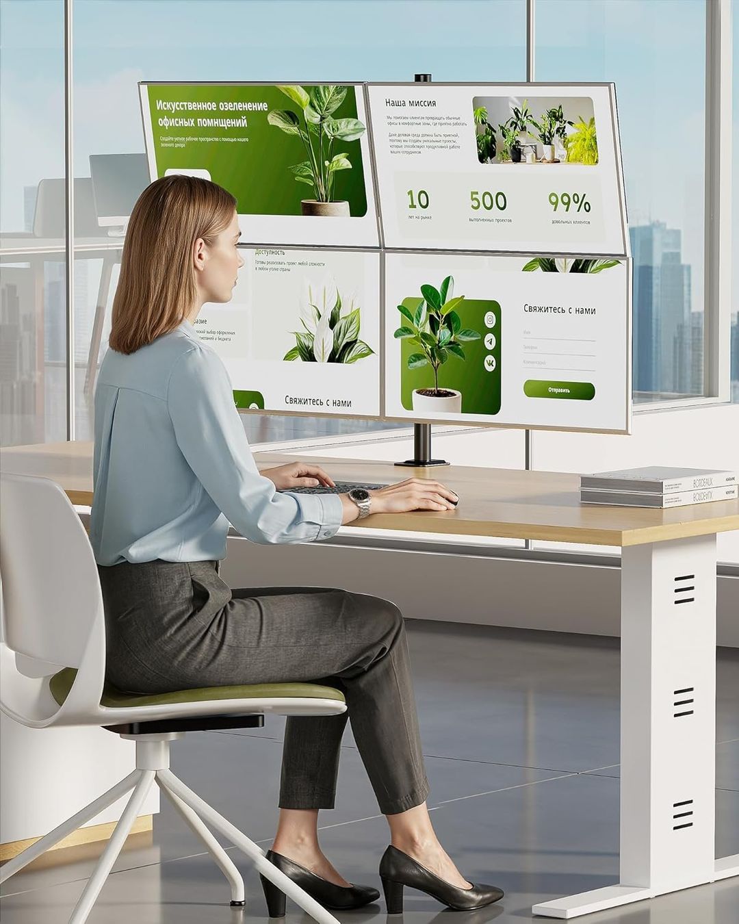 Wandhalterungen: Monitor Halterung 4 Monitore 17-32 Zoll VESA – Neu und originalverpackt aus Suhr von TradeMasters 7