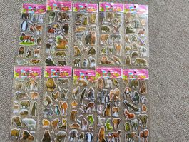 Bogen, Viele 3D Tiere Sticker, Tiger, Bär etc.