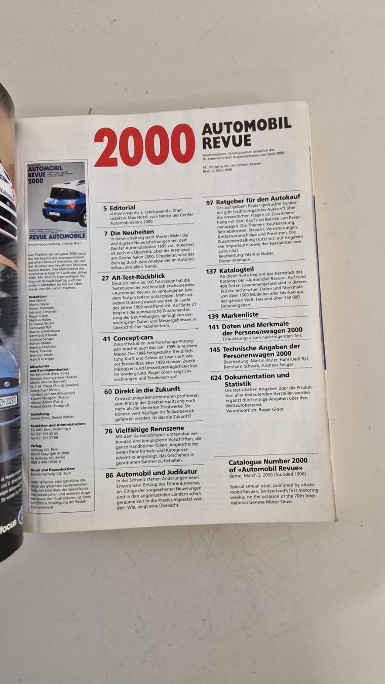 Riviste & Magazine: Katalog der Automobil Revue 2000 – Usato da Zürich venduto da jhkag 1