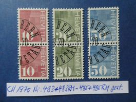 CH 1970 Nr. 483RM-485RM und 483-485 gestempelt