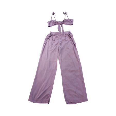 Ensemble d'été lilas, taille S - Haut noué et pantalon