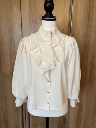 Off white blouse with fluffy sleeves, size 36