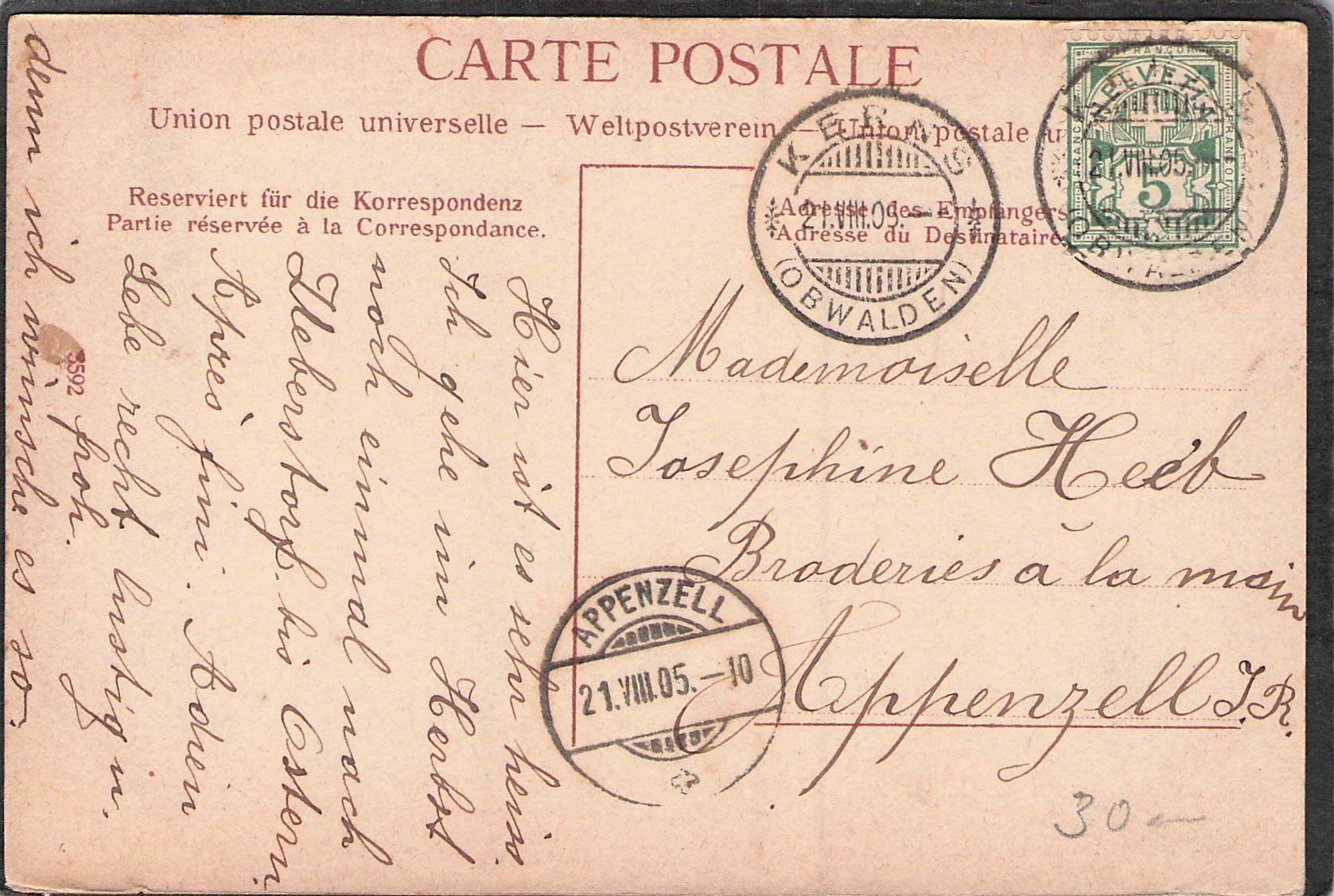 Cartoline postali: ^Axenstrasse , gel. 1905 – Usato da Reichenburg venduto da Pipo-67 1