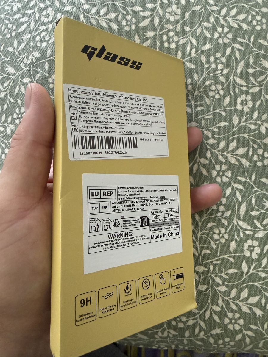 Cover & Protezioni schermo: Protection écran iPhone 17 Pro Max verre neuf – Nuovo e nell'imballaggio originale da Lausanne venduto da Licio7 2