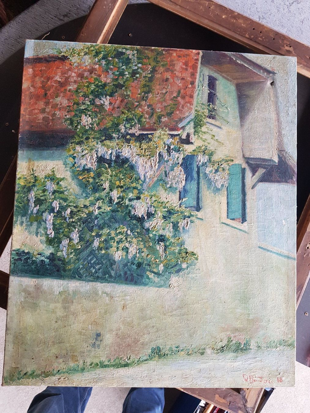 Dipinti: antikes Gemälde, schöner Rahmen - 1918 - W. Bruderer – Usato da Walterswil BE venduto da Lonitti 3
