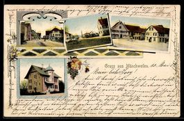 AK Münchwilen, Straßenpartie im Ort, Villa