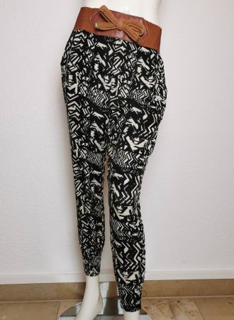 Boho Ethno Sommerhose Stoffhose gemustert - XS
