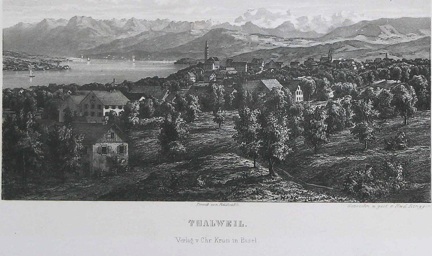 Incisioni: Thalwil Stahlstich von Ringger – Usato da Rafz venduto da Helvet32 1