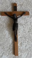 Kruzifix Holz Metall Korpus Jesus INRI