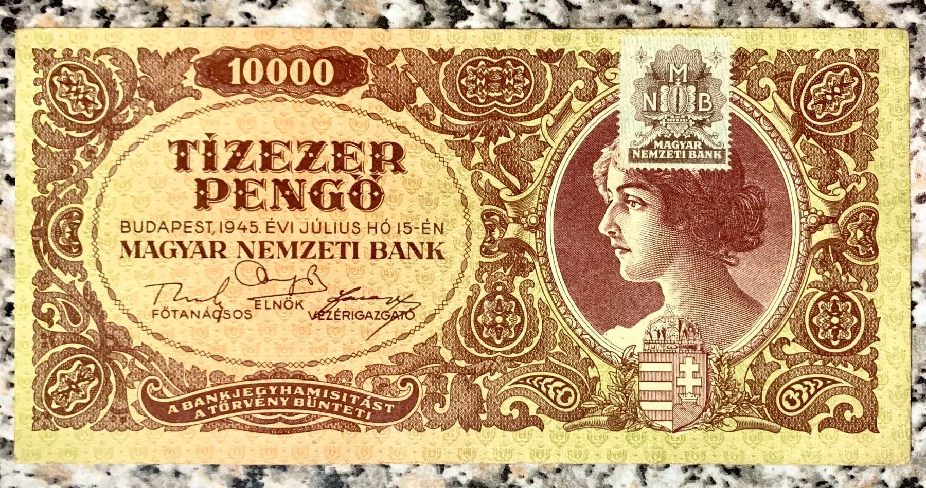 Banknoten: 10000 Pengo Ungarn 1945!!! – Gebraucht aus Oberentfelden von NunoLouro