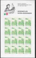 1973 Gedenkflug E.Rech VIGNETTEN BOGEN kompl. + Brief ab 1.-