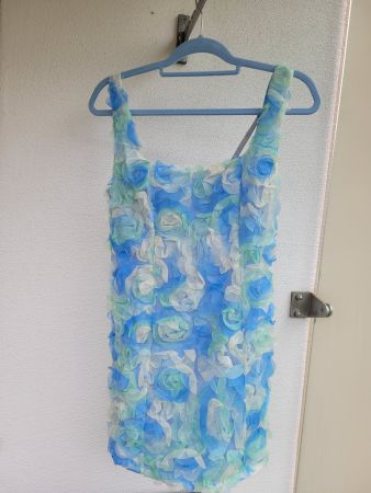 Geblümtes Korsett Minikleid (blau)