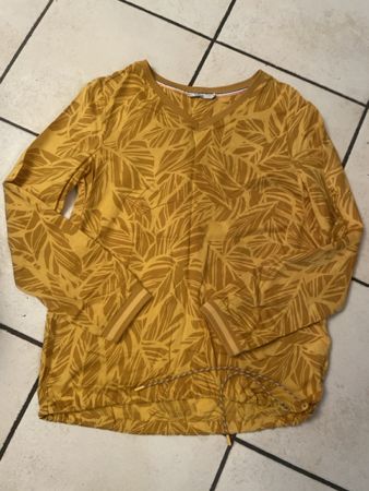 Cecil Damen Sommer Pullover gelb Gr. S mit Blattmuster Neu