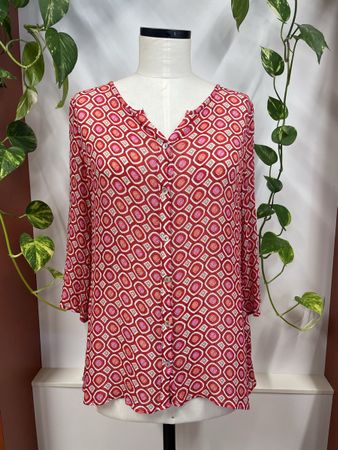 Bluse Simclan rot gemustert Gr.42